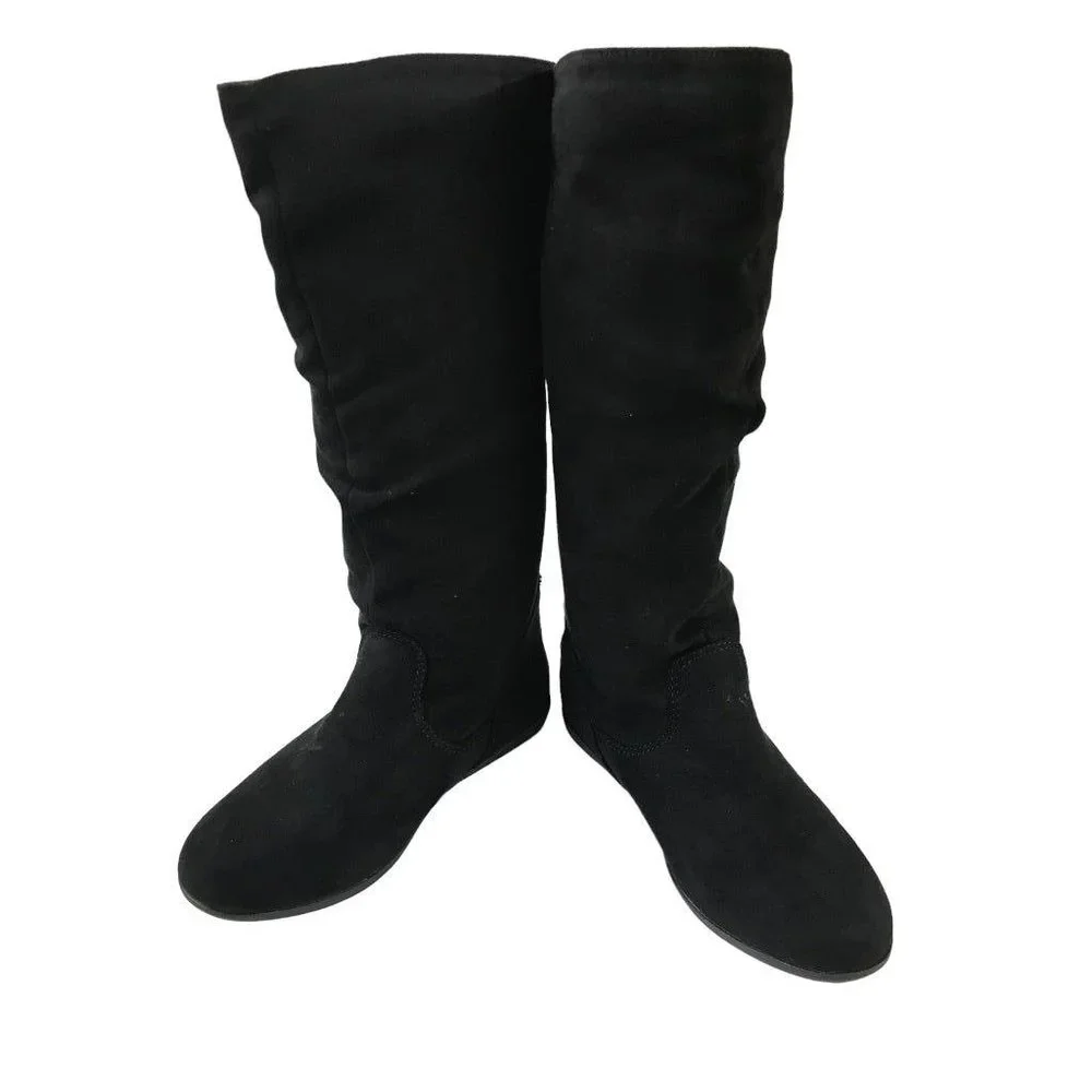 12M Girls Youth Sonoma Microfiber Black Back Zip Boots‎